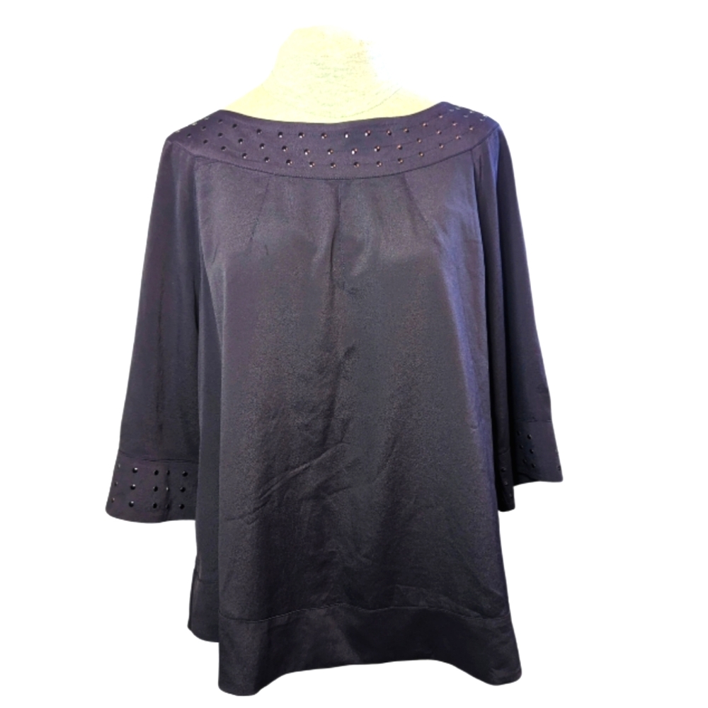 Attitude by Jay Manuel szXL dark purple swing top w studs EUC